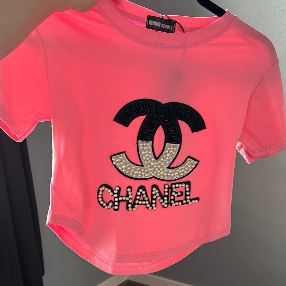 Pink and Black Short Sleeve Tee